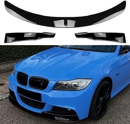 INRNT Auto Frontlippe Frontspoiler für BMW 3 Series E90 E91 LCI M Sport 2009-2012,Antikollisions FrontstoßStange Splitter Spoilerlippe Diffusor,A/Black