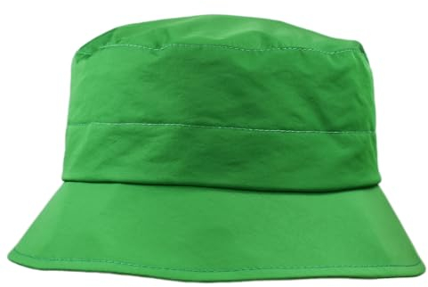 Melegari Ascona Damen-Hut, wasserdicht, verstellbare Größe, rollbar und Taschengröße, Bucket-Hut für Regen, grün, 55-57
