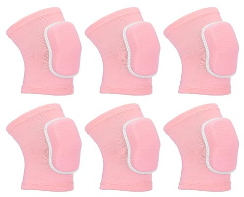 PATIKIL M Ginocchiere Protettive Taglia, 3 Paia di Ginocchiere Spugna per Pallavolo, Traspiranti, per Ballo, per Donne e Uomini, Calcio, Basket, Allenamento, Rosa