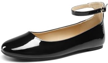 DREAM PAIRS Ballerine da Donna Classiche Eleganti Scarpe Basse Comode e Traspiranti per Donna,Size 40,Nero-Pat,DWUMFA2510