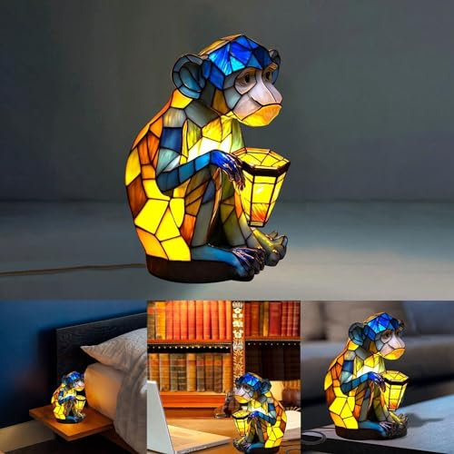 Star Lights Outdoor Beautiful Monkey Table Lamp Bedside Table Lamp With USB A+C Ports Bedside Lamp For Living Room Bedroom Dormitory Table Lamp Gift For Girls Mom Ceiling Projector (Yellow, One Size)
