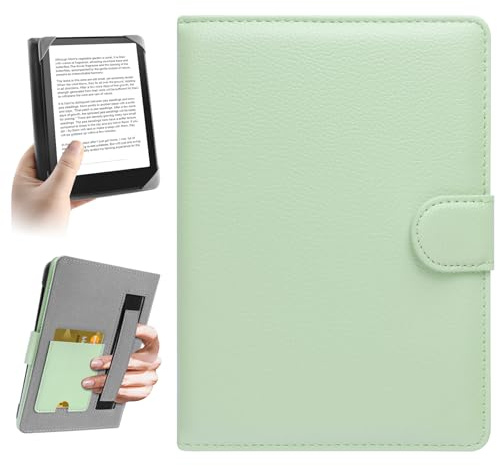 HoYiXi Universale Custodia per 6.8 pollice,7 pollice eReader Compatibilità Kindle Paperwhite/Kobo Clara HD/Kobo Clara 2E/PocketBook/Tolino/Sony 6”-6.8“ E-Book Reader Cover Case,verde