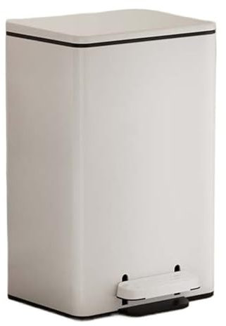 Poubelle Poubelle avec Couvercle, Poubelle en Acier Inoxydable avec pédale, Poubelle à Fermeture Douce avec Seau intérieur for la Maison, Le Bureau et Le Commerce Poubelle de Cuisine(Blanc,40L)