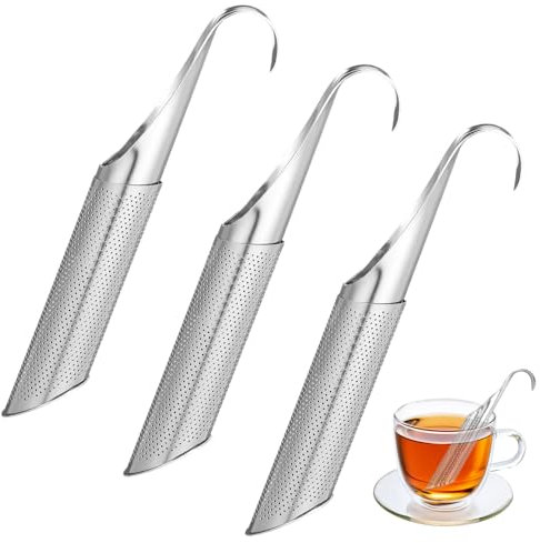 Tea Strainer 3 Stück Teesiebe & Teefilter Teesieb Löffel Tee Siebeinsatzteezange Für Losen Tee Feinmaschiges Teestab Teefilter Teesieb aus Edelstahl Geeignet für Losen Tee Heißen Tee