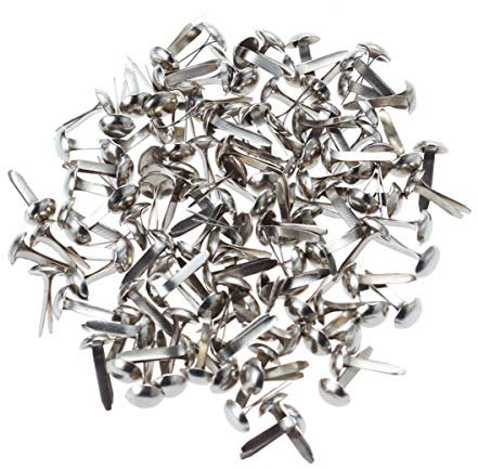 KONTONTY 100stücke Mini Brads in Pastellfarben Brads Für Scrapbooking Und Basteln Silber Einfach Anzubringen Für Papierbasteleien Und Heimwerken