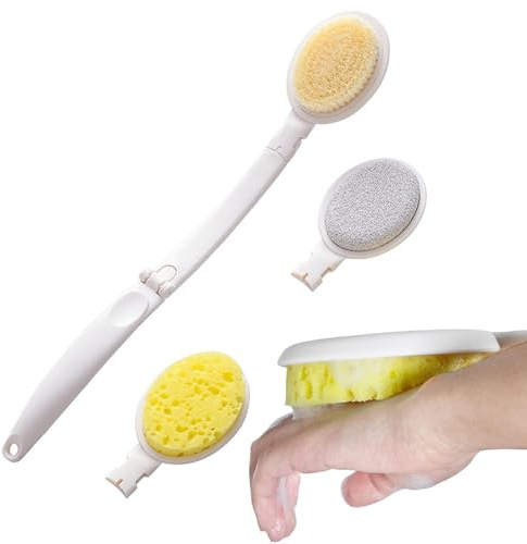 Pennello posteriore per uomini doccia, pennello da bagno manico lungo per | Strumenti di pulizia ergonomica Applicatore di lozione per la cas