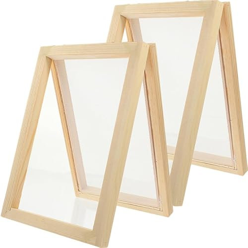 Tofficu 2stücke Holzpapierrahmen DIY Papier Machen Holz Rahmen Mit Filtergewebe Für Junge Mädchen Bastelset Zur Papierherstellung Zum Basteln
