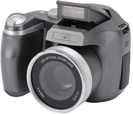 YUEHISY Appareil Photo numérique, Appareil Photo Reflex numérique 4K 60M avec Flash LED, écran LCD, Zoom Optique 12x et Zoom 6X (Silver)