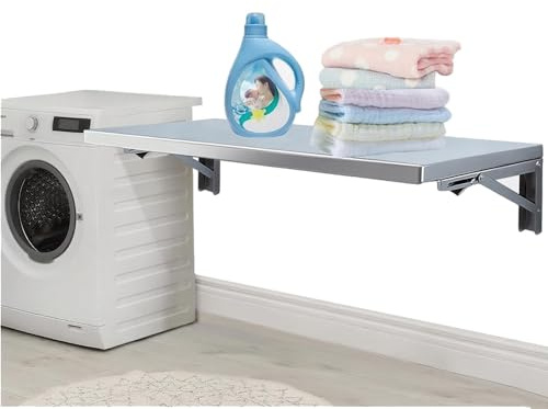 BGBZHMMEE Edelstahl Wandtisch Klappbar Wandklapptisch, Platzsparender Klapptisch, Schwimmender Schreibtisch, Wandmontage Esstisch Küchentisch(80x30cm/32x12in)