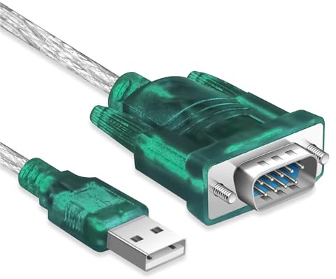 USB auf RS232 Kabel, USB Seriell Adapter mit CH340 Chip, DB9 9-poliger Stecker zu USB2.0 Konverter, Geeignet für Router Modem Barcode Scanner GPS PDA Kassensysteme, Unterstützt Windows Linux Mac 1,8m