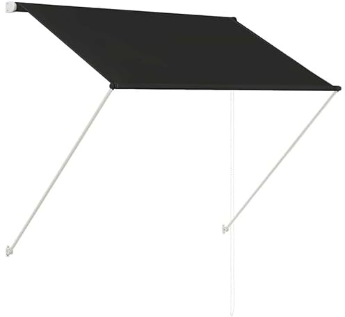 Tenda da sole retrattile 100 x 150 cm, colore antracite, telaio in acciaio e 100% poliestere con rivestimento PA. Protezione solare perfetta per balcone e terrazza, resistente alle intemperie e
