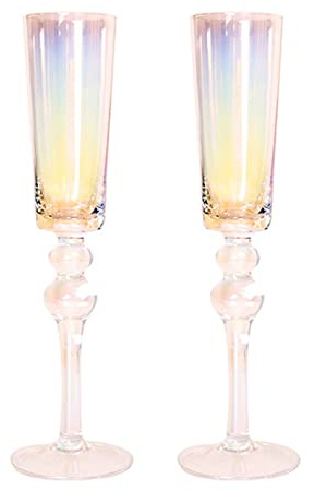 APGLSXY Creativi Flute da Champagne Semplice Bicchiere di Birra Calice di Cristallo Spumante Vino per Matrimonio Celebrazione Decorati Bicchieri di Vino Spumante di Cristallo Cocktail Bicchieri di
