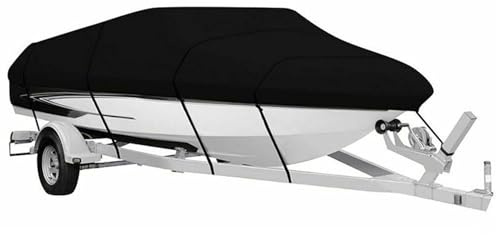 BRRNOO Båtöverdrag, Kajaköverdrag Båtpresenning Vattentät och Rivsäker Båtduk, Presenningar med Vindtäta Remmar Vattentäta Båtöverdrag för V-skrov, Hull, Bass Boat, Fish & Ski Boat (530 x 290)