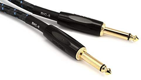 BOSS 5-Feet (1.5m) Instrument Cable, Straight ¼” Jack (BIC-5), 1/4