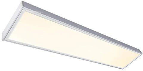 Long Life Lamp Company 40w Surface Mount LED Panel Light 1200 x 300 Frame with LED Ceiling Light Warm White 3500k Includes Transformer