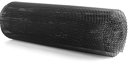 Malla de rejilla universal para automóviles, rejilla de aleación de aluminio Cuerpo de rejilla Parachoques Parrilla rombal Parrilla de carrocería de vehículo Neto 3x6mm (Negro)