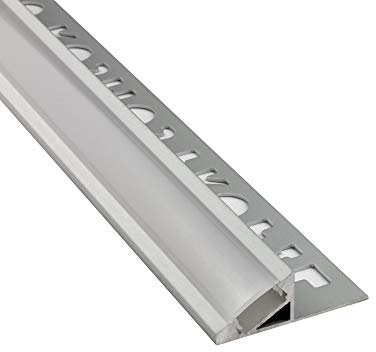 tktrading24 T77 LED Alu Premium Fliesenprofil 12mm silber 30° 2m opal