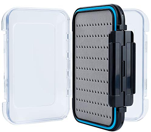 MaoXinTek Fliegenfischen Box, Spoonbox Wasserdicht Fliegendosen Deckels Angelkasten, Doppelseitig Transparente Kunststoff Köderbox Angelzubehör(15 * 10 * 4.5cm)