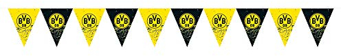 amscan 9908535 – Banderines del Borussia Dortmund, tamaño 400 x 19,5 cm, plástico, Banderas, guirnaldas, decoración Colgante, fútbol, Fiesta, fanático, cumpleaños