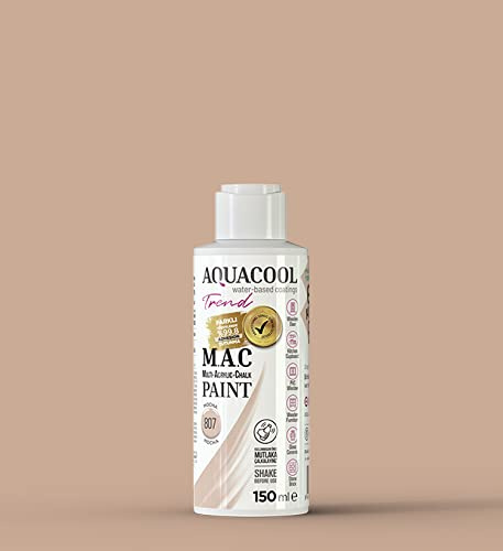 Happy Woody AquaCool 807 - Pintura acrílica multisuperficie, tiza, mate, de secado rápido, para uso interior y exterior en muebles, madera, plástico, vidrio, cerámica, piedra, 150 ml