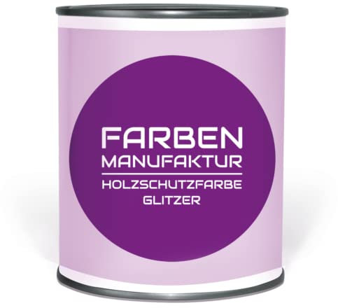 Farben Manufaktur Holzfarbe Glitzer Wetterschutzfarbe Holzlack Holzschutzlack Holzdecklack 0,5L, Farbe: veilchen lila violett silber Glitzer