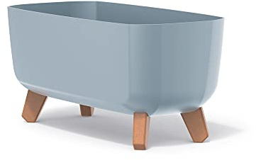 Prosperplast Gracia Case Rechteckiger Blumentopf - 19,5 x 39 x 18,7 cm -für Innen und Außen - Pflanztopf - Wetterfester Garten-Pflanztopf mit Abnehmbarer Einlage - Kräutertopf Blumenkübel, Grau