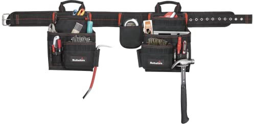 Hultafors Work Gear HT5640 Deluxe Carpenter's Combo Apron, Heavy Duty Ballistic Polyester Tool Belt, Gusset-Style Front Pockets with Stay-Open Design, Steel Hammer Loop, Tape Measure Pocket