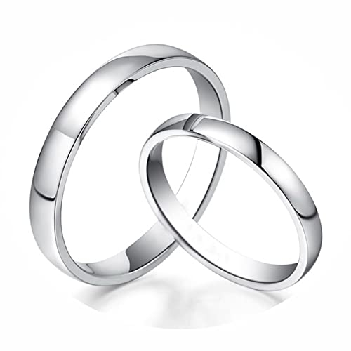 AMDXD Echt Gold Ringe, 1 Paar Bandringe 950 Platin Klassiker Design Hochzeitsring Verlobungsring, Damen 52 & Herren 57