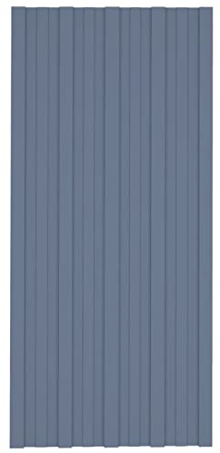 Camerina Dachpaneele 36 STK. Verzinkter Stahl Grau 100x45 cm Wellplatten Dach Dachplatten Bleche FüR Dach Wellblechplatten FüR Dach