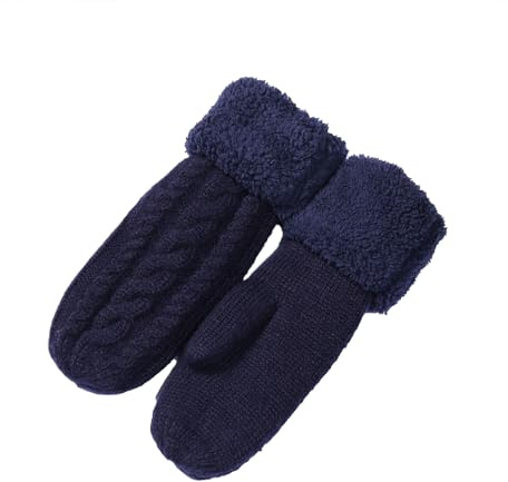 SJTJSPX Moufles Femmes Gants de Ticotés avec Doublure Peluche Gants Chaud Automne Hiver Gants à Doigts Complets Moufles Thermique Extérieur Mitaines Sport Ski Snowboard Moto Vélo Gloves