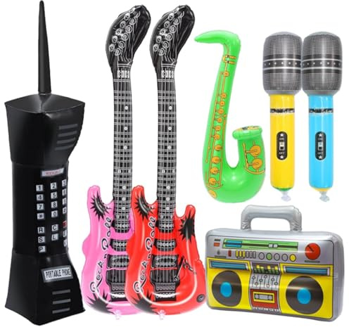 Inflatable Rock Star Party Props, 80's 90's Theme Party Decorations, Rock and Roll Hip Hop Theme Party Favors (Phone ballons)