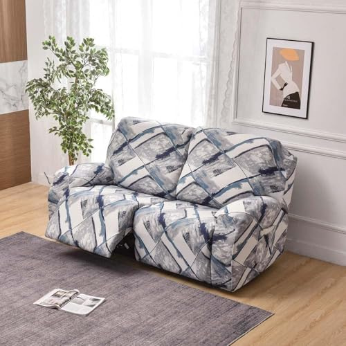 Copridivano Relax Reclinabile Elasticizzato 2 Posti, Copripoltrona Relax Reclinabile Universale con Tasche, 6-Pezzi Fodera per Poltrona Lavabile, Coperture per Elettrica Divano da Massaggio(#30)