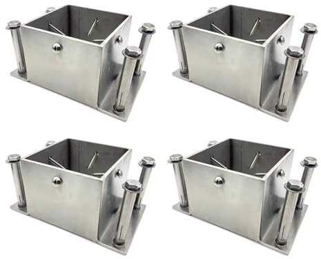 Pfostenträger Aufschraubhülse Bodenflansch Quadratischer Pfostensockel, Schwere Edelstahl Deck Zaun Veranda Pergola Geländer Post Klammern Zum Schutz Vor Rasenmähern, Säulenhalter/Montagebeschlag (S