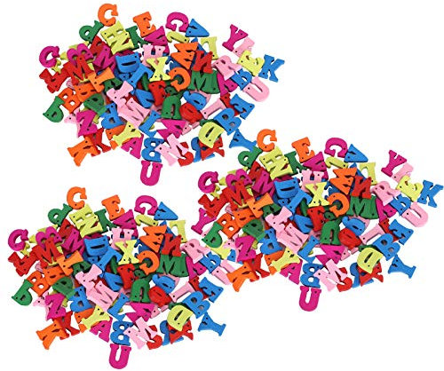 WOOXGEHM 300 Stück Holzbuchstaben Zum Basteln, Bunte Buchstaben, Schöne und Langlebige Handgefertigte Holzbuchstaben Zum Basteln, Kinder Bildungsbedarf
