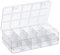 MumdoYAL 2 pièces boite rangement plastique，boite rangement vis，boite a bijoux，rangement bijoux，avec 15 compartiments et couvercle pour stocker des boucles d'oreilles, des perles, des vis