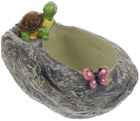 Supvox Sukkulenten-Topf Aus Resin Im Schildkröten-Design Übertopf Für Sukkulenten Und Kakteen Dekoratives Und Bürogartenaccessoire Stabiler Standfuß Für Schreibtische Und