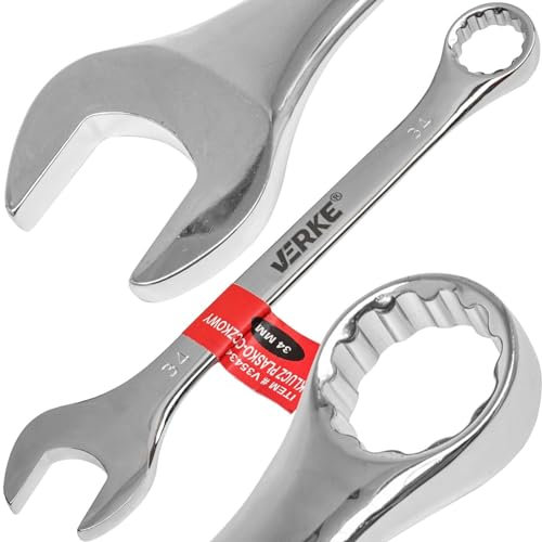 Chiave Inglese Combinata Fissa e Stella Acciaio Cromo Vanadio Professionale 34mm 36mm 38mm 41mm 46mm 50mm (36 MM)