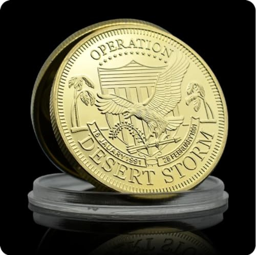 REZAJDUIE Moneda Conmemorativa de la operación Tormenta del Desierto, Moneda chapada en Plata, Medalla de desafío Militar de EE. UU., Insignia de Guerra, Regalo Coleccionable