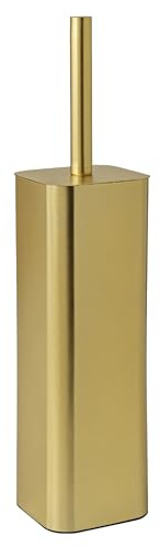 Gedy Jack Escobillero baño WC, Acero Inoxidable, Oro Mate, Taza Interna Extraible, 9 x 9 x 39 cm