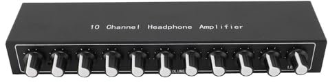 Amplificateur de Casque 10 Canaux, Amplificateur Audio Stéréo 1 Entrée 10 Sorties, Distributeur de Musique Portable, Répartiteur de Casque, Amplificateur Casque Stéréo pour Studio