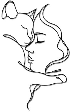 Generisch Wandkunstdeko Aus Metall Mit Katze, Minimalistisch, Wanddeko Aus Metall Mit MäDchen Und Katze, Feminine Wandkunst Mit Katzenmotiv Strichzeichnungen Moderne Schwarze Wohnzimmer, BüRo, KüChe