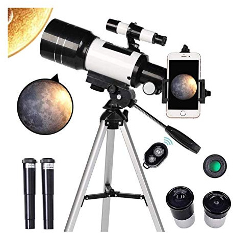 Ultra HD, Astronomie-Anfänger, 70 mm, Reise-Refraktor, Teleskop, Smartphone-Adapter, Kamera-Auslöser, Drahtsteuerung, Mondfilter für natürliche Landschaft, Teleskop für Erwachsene, doppelter Komfort