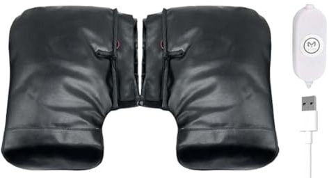 Fiorky Manchons de Guidon Chauffants pour Moto Gants de Guidon Chauffants électriques étanches 3 Niveaux de réglage Chargement USB pour vélo VTT Moto Scooter