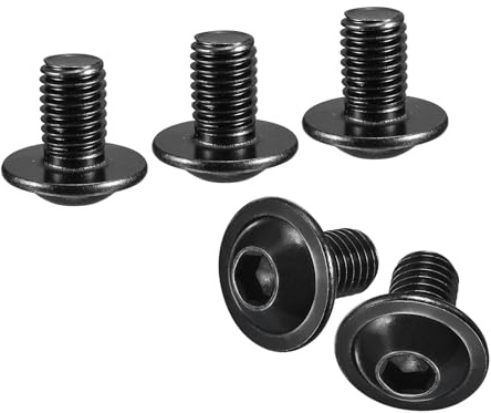 sourcing map Flachkopfschrauben mit Flansch, M10 x 16 mm, 304 Edelstahl, Vollgewinde, Maschinenschrauben für Möbelmontage, Schwarz, 25 Stück