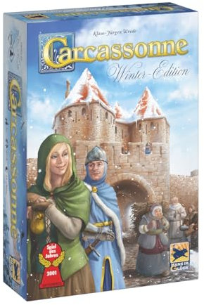 Hans im Glück, Carcassonne Winter-Edition V3.0, Familienspiel, Brettspiel, 2-5 Spieler, ab 7 Plus Jahren, 35 Minuten, Deutsch