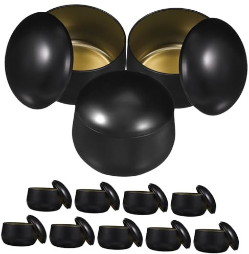 DIYEAH Leere Kerzendosen Mit Deckel 8oz Aus Metall Luftdicht Schwarzes Selbstgemacht Kerzenglas Für Duftkerzen Und Aufbewahrung Kleine Blechbehälter Für Schmuck Und Zubehör