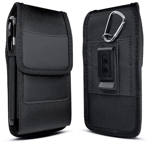 Bälte Telefon Hållare Bälte Telefon Väska Clip Midjeväska Hölster Fodral Väska Skyddande Oxford Canvas Fodral Kompatibelt 3,5-4,0 Tum Mobilhållare Hölster Svart