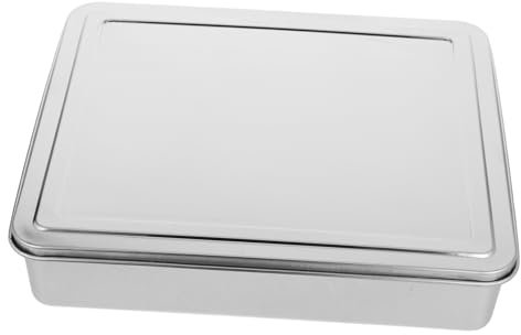 Holibanna 1piece Covered Stainless Steel Baking Pan Lid Nonstick Cake Baking Box for Tiramisu Mousse and Birthday Cakes Elegant Design for Freshness and