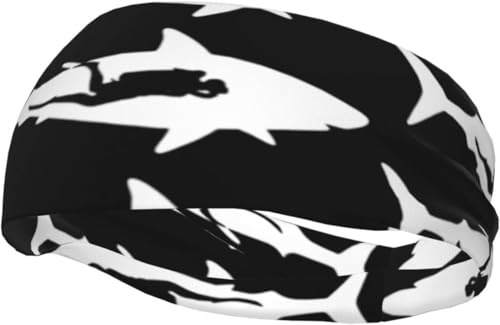 Shark Diver Scuba Sports Stirnband, Unisex, Schweißband zum Laufen