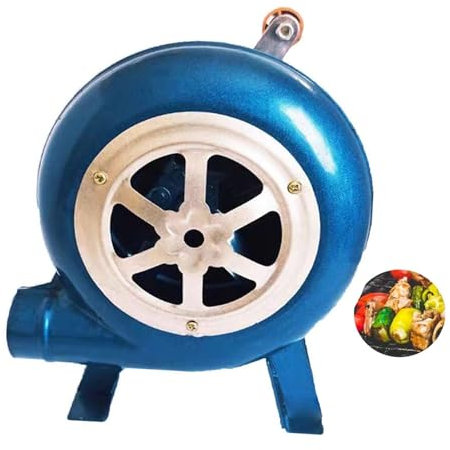 JOUFNING Briquets À Charbon Forge BBQ - Camping Activateur pour Barbecue, Engrenage De Fer Barbecue Souffleur, pour Camping en Plein Air Randonnée Pique-Nique(80W)